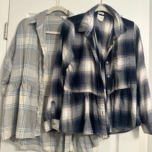 American Eagle bundle Feminine Plaid Flannel button down shirts